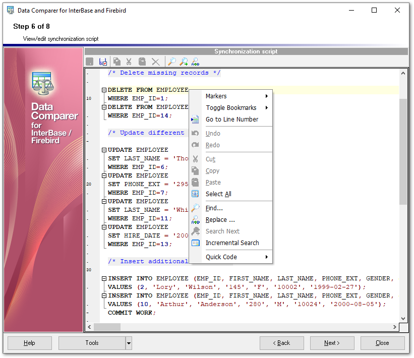 Step 6 - Editing synchronization script