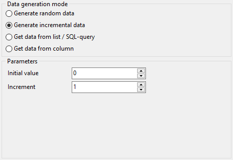 Float field parameters - Mode - Incremental data