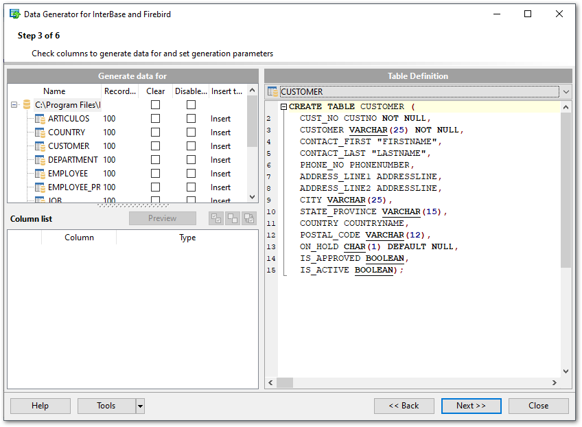 Step 3 - Viewing table definition