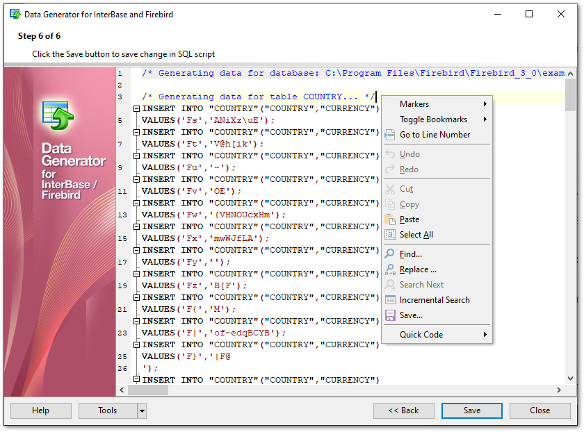 Step 6 - Editing generation script