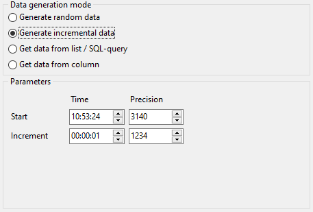 Time field parameters - Mode - Incremental data