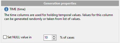 Time field parameters