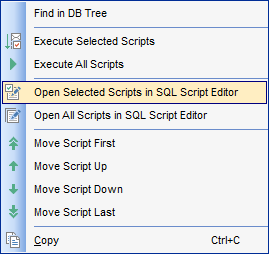 Getting started - Script context menu