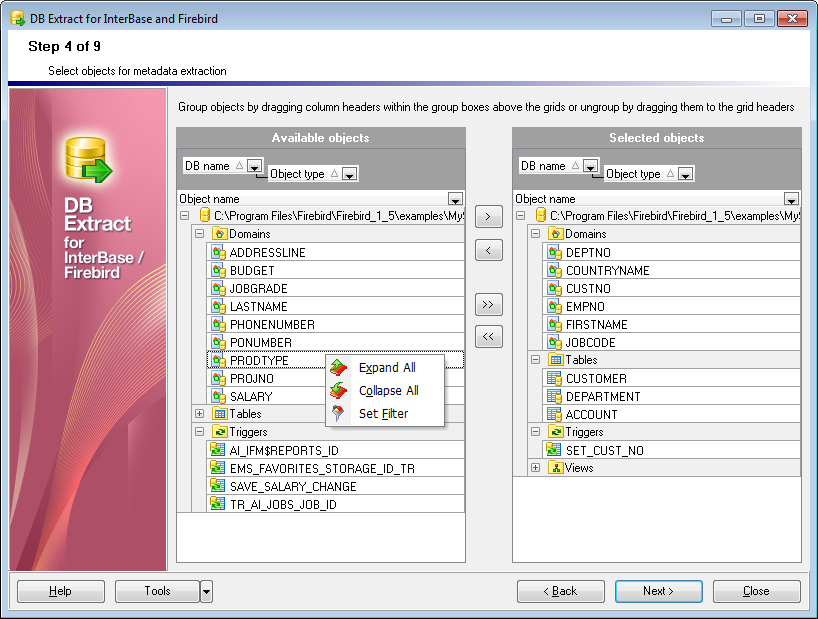 hs2109 - Step4 - Selecting objects for metadata extraction