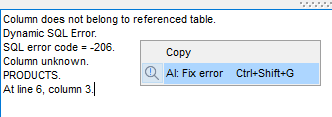 AI Assistant - Commands - Fix error