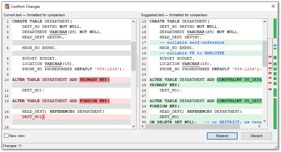 AI Assistant - Confirm Changes