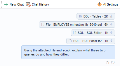 AI Assistant - Context - Attachments in chat