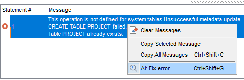 AI Assistant - SQL Script - Fix error