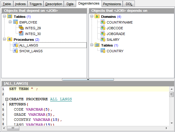 Appendix - Browsing object dependencies