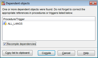 Appendix - Dependent Objects