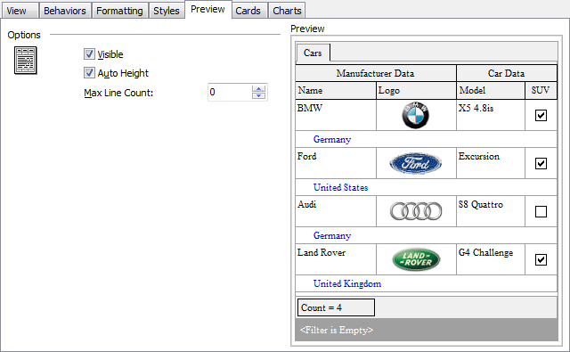 Data View - Print Data - Report Formatter - Preview