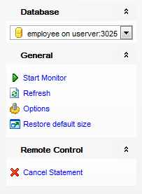 Database Monitor - Using Navigation bar