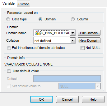 Database Trigger Editor - Editing DB Trigger definition - Domain