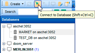 DB Explorer - Connecting to databases - Toolbar