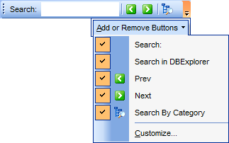 DB Explorer - Search Panel - Customize