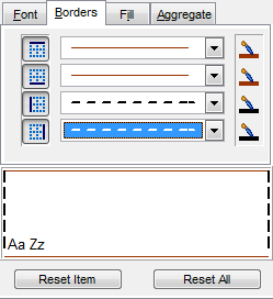 Export Data - Format-specific options - Excel - Data Format - Fields - Borders