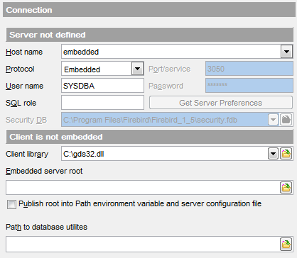 Host Registration Info - Connection - Embedded