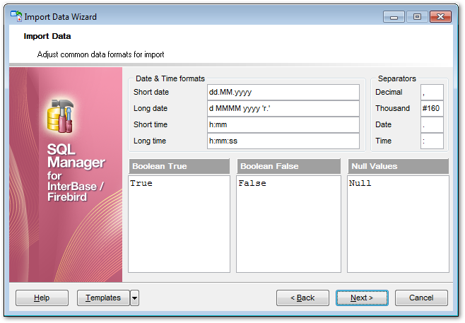 Import Data - Adjusting data formats