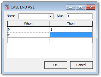 Query Builder - Setting output fields - CASE