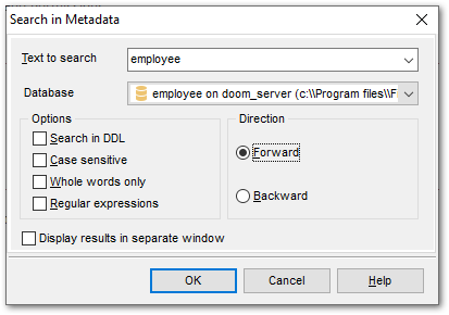 Search in Metadata - Setting search conditions