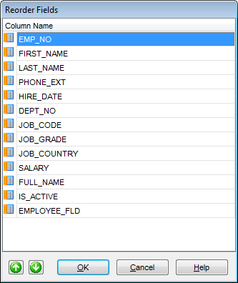 Table Editor - Changing fields order