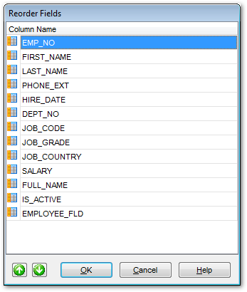 Table Editor - Changing fields order