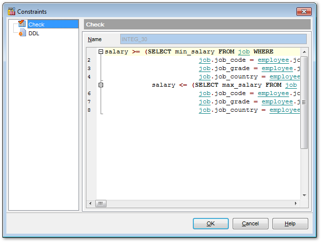 Tables - Constraints Editor - Check