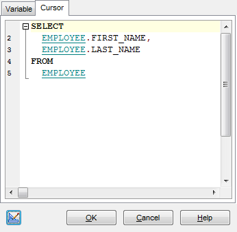 Procedure Editor - Managing parameters - Cursors