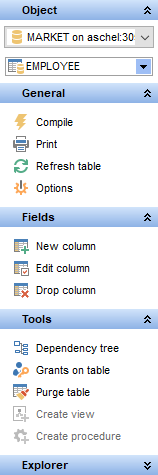 Table Editor - Using Navigation bar