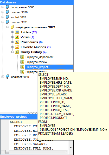 hs3140 - Viewing query history