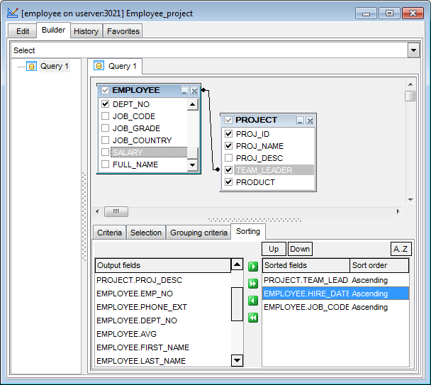 hs3326 - Setting sorting parameters