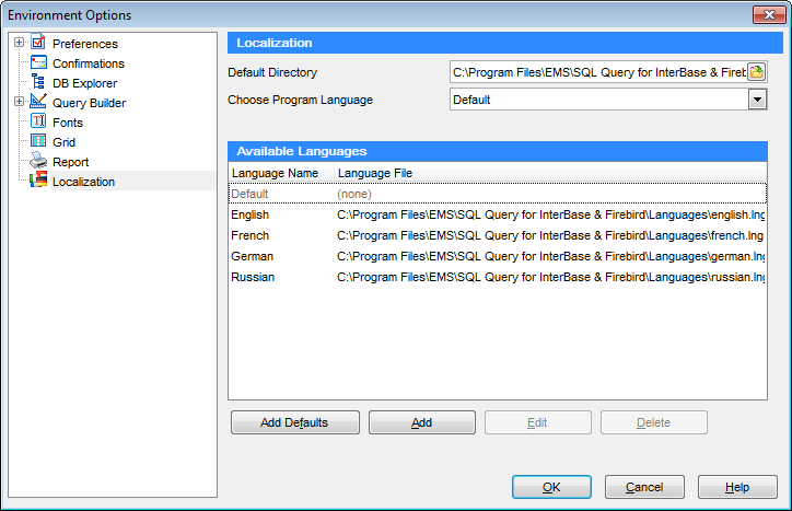 hs4119 - Environment Options - Localization