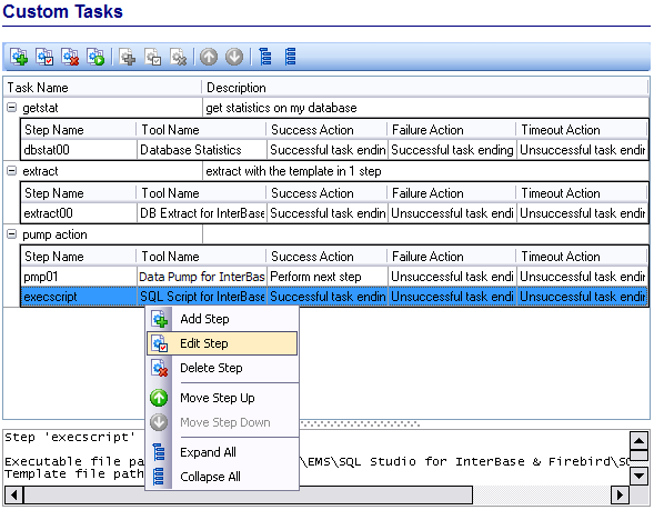 Scheduling and Performing tasks - Managing task steps