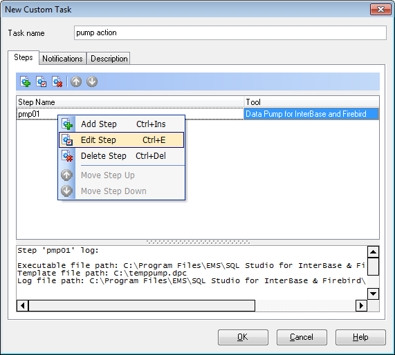 Scheduling and Performing tasks - Task Editor - Steps