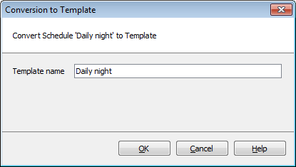 Create template from schedule