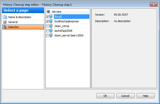 Editing Service task template - History Cleanup - Selection