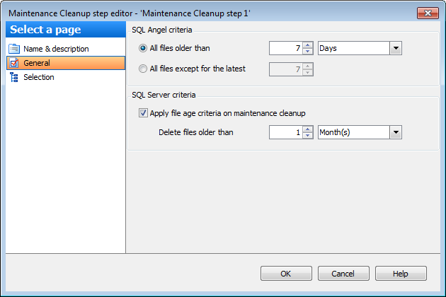 Editing Service task template - Maintenance Cleanup - General