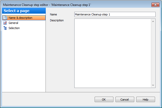 Editing Service task template - Maintenance Cleanup - Name