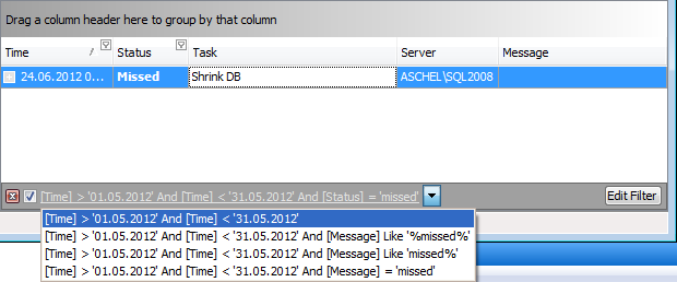 Filter History