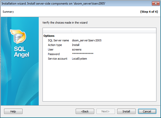 Installation Wizard - Performing operation