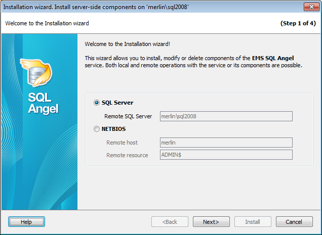 Installation Wizard - Selecting installation type