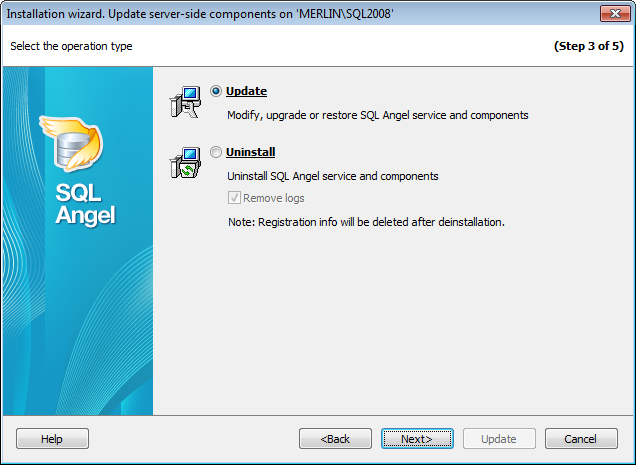 Installation Wizard - Selecting operation
