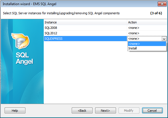 InstallWizard - Select instances