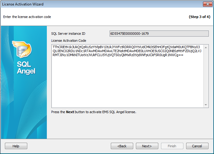 License activation - Enter the license key