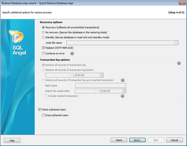 Restore Database Wizard_history_Specify other restore settings