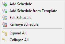 Schedule context menu