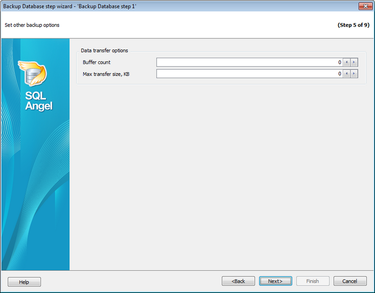 Service tasks - Backup Database - SQL Server backup - Setting other options
