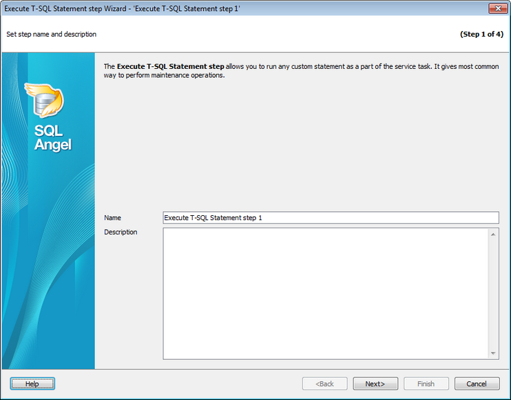 Service tasks - Execute T-SQL Statement - Naming template