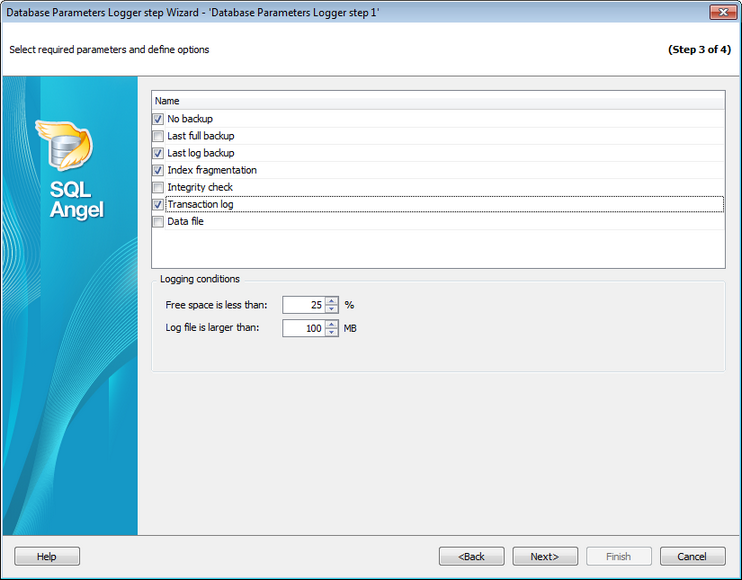 Service tasks - Server Params Logger - Setting options