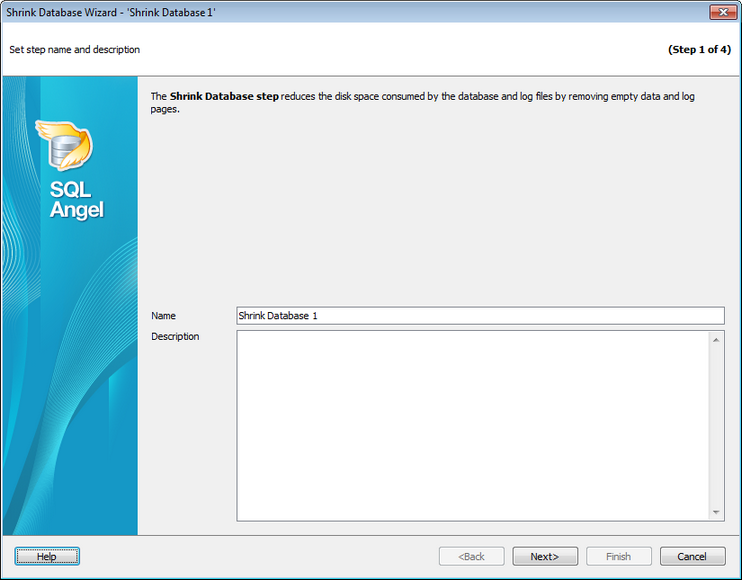 Service tasks - Shrink Database - Naming template